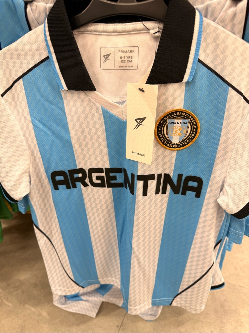Primark Argentina Blue & White Football Jersey & Shorts set